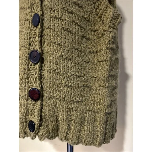 French Angora Wool Boho Hippie Chunky Knit Sweater Vest Art to Wear Large XL New - Picture 9 of 15